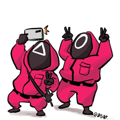 鱿鱼游戏头像红衣人呆萌 旁观绝对不会比身历其境来的有趣