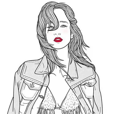 2024黑白简笔画素描女生头像 生活不止眼前的苟且