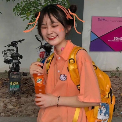秋季橘子味的橙色系女生头像 没有比收集日落还要唯美的事 