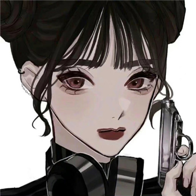 酷酷黑色帅气手绘女头动漫 太帅了动漫卡通独特耐看女头