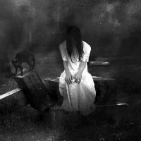 欧美范黑白恐怖头像女生 诡异风格的女生头像