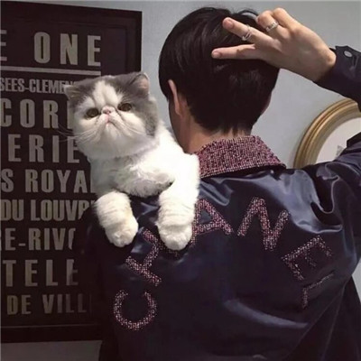 威猛男生戴口罩不露脸头像 能错过是福气能遇见也是