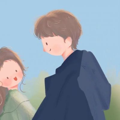 呆萌动漫情头一对超萌 全新很风度的情头很唯美不易撞