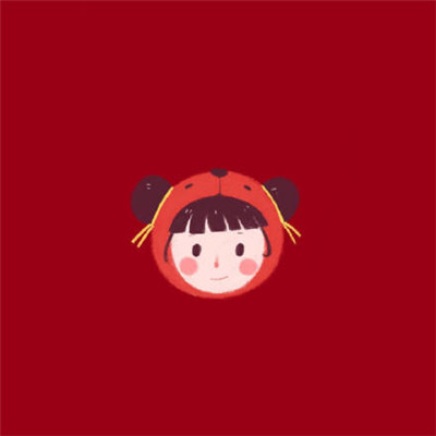 带好运的微信头像红色系 新年头像卡通带字