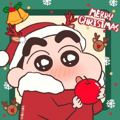圣诞情侣头像蜡笔小新 如果圣诞老人能把你送来那真的是太好了