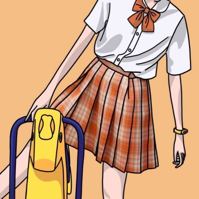 女生手绘头像简约呆萌柔和 一个傻傻的爱笑女孩