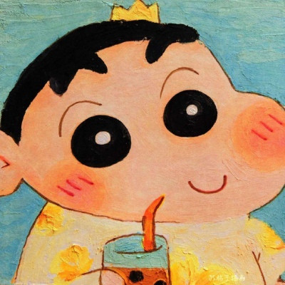 蜡笔小新水彩画恶搞蜡笔小新的微信头像呆萌幽默