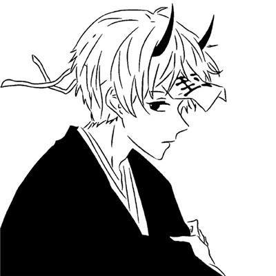 情调满满的黑白系动漫男头 优质黑白动漫男头高清